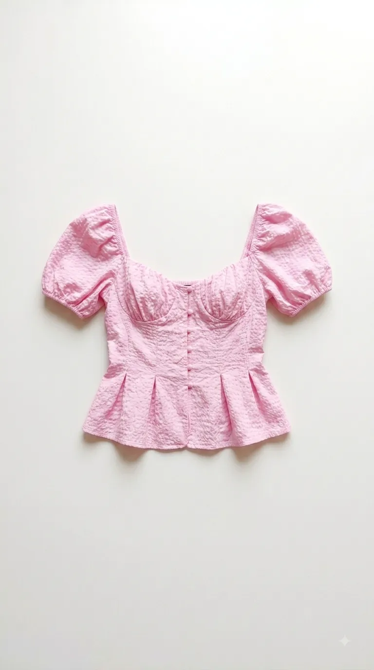 A dress photographed flat on a plain surface